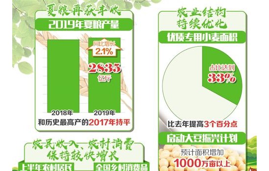 农业农村经济上半年成绩亮眼：夏粮丰收 产业提质 农民增收